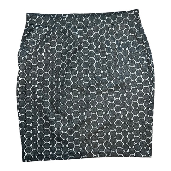 Elle Black and Gray Polka Dot Pencil Skirt – Size Large - Picture 1 of 5